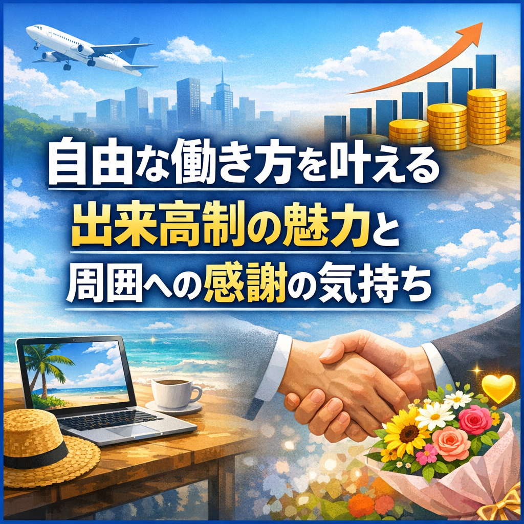 自由な働き方を叶える出来高制の魅力と周囲への感謝の気持ち